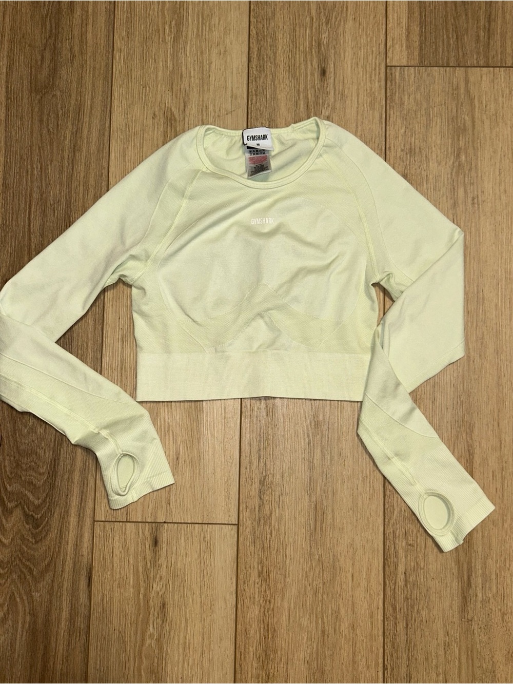 Gymshark Pale Yellow Long Sleeve Crop Top